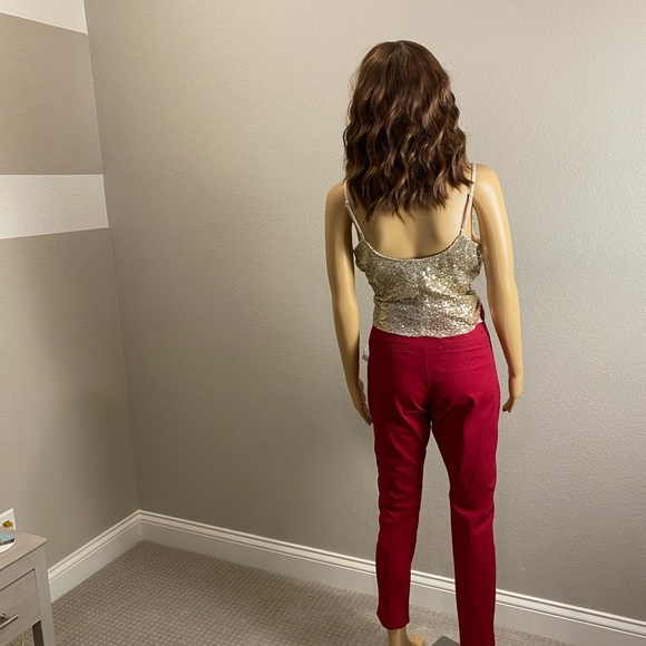 GAP Slim City Coupe Urbaine Red Crop Pants - SIZE 8R - NWT - Picture 4 of 9